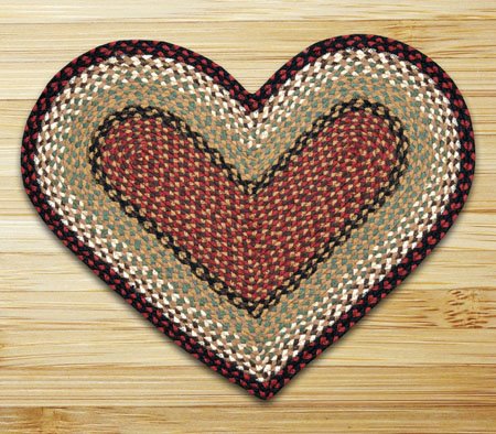 Burgundy Mustard Heart Shaped Braided Rug 20 X30 By Earth Rugs Burgundy Mustard Heart Shaped Braided Rug 20 X30