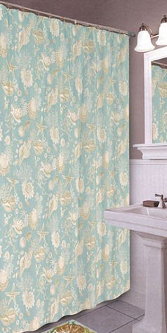 Yellow Print Shower Curtain Natural Shells Throw