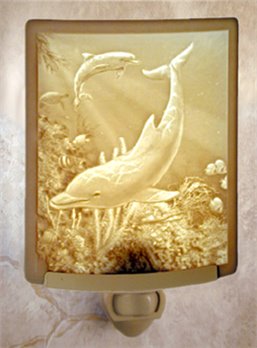 Dolphins Night Light by Porcelain Garden