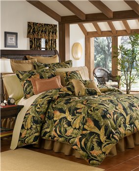 La Selva Black Full Thomasville Comforter Set (15" bedskirt)