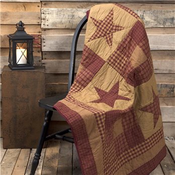 Ninepatch Star Quilted Throw 50x60
