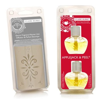 Claire Burke Applejack & Peel Fragrance Warmer Refill Pack Plus Warmer Unit Set