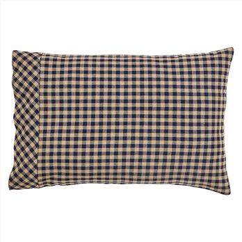 Navy Check Standard Pillow Case Set of 2 21x30