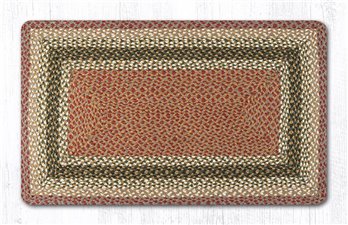 Olive/Burgundy/Gray Rectangular Braided Rug 27"x45"