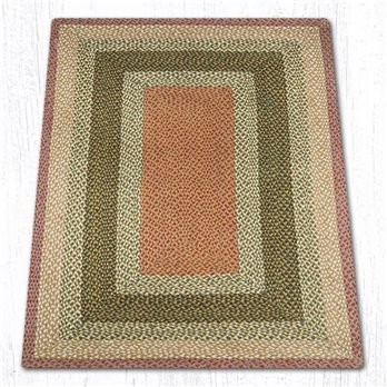 Olive/Burgundy/Gray Rectangular Braided Rug 4'x6'