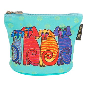 Laurel Burch Canine Friends Mini Cosmetic Bag - turquoise