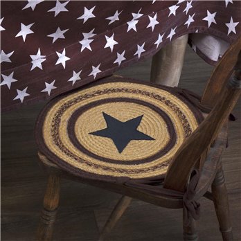 Potomac Jute Applique Star Chair Pad 15 inch Diameter Set of 6