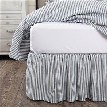 Sawyer Mill Blue Ticking Stripe Queen Bed Skirt 60x80x16