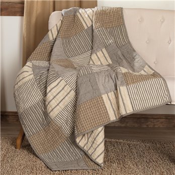 Sawyer Mill Charcoal Block Quilted Throw 50x60