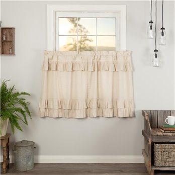 Simple Life Flax Natural Ruffled Tier Set of 2 L36xW36