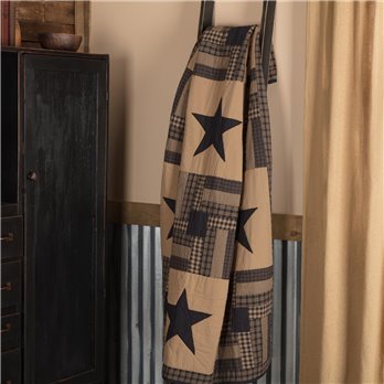 Black Check Star Quilted Throw 50x60
