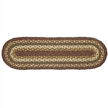 Tea Cabin Jute Stair Tread Oval Latex 8.5x27