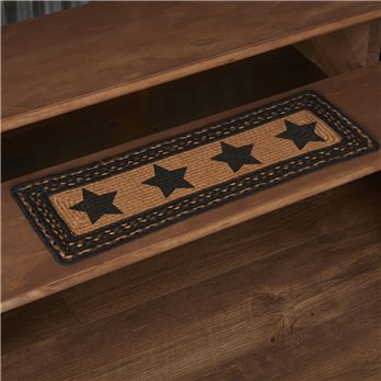 Farmhouse Jute Stair Tread Stencil Stars Rect Latex 8.5x27