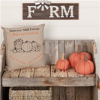 Sawyer Mill Charcoal Harvest Festival Pillow 18x18