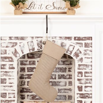 Sawyer Mill Charcoal Ticking Stripe Stocking 12x20