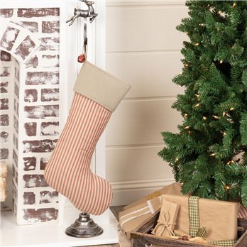 Sawyer Mill Red Ticking Stripe Stocking 12x20