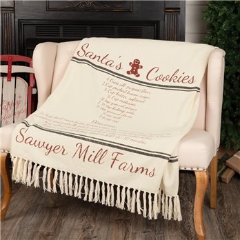 Sawyer Mill Santa Cookies Woven Throw 50x60
