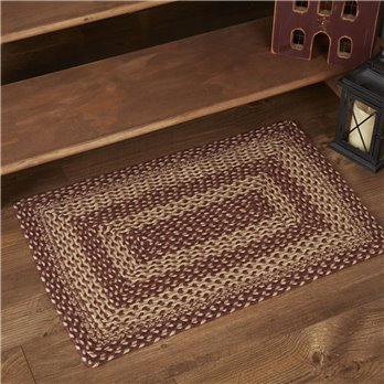 Burgundy Tan Jute Rug Rect 20x30