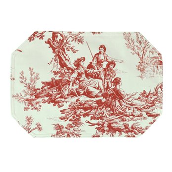 Bouvier Red Set of 4 Placemats - Toile