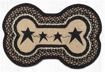 Primitive Stars Black Braided Dog Bone Shaped Rug 18"x28"