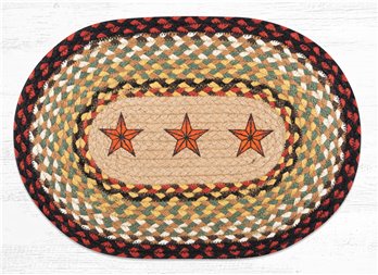 Barn Stars Oval Braided Placemat 13"x19"
