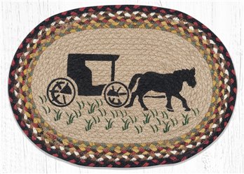 Amish Buggy Oval Braided Placemat 13"x19"