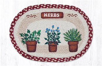 Herbs Oval Braided Placemat 13"x19"