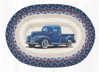 Blue Truck Oval Braided Placemat 13"x19"