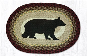 Cabin Bear Oval Braided Placemat 13"x19"