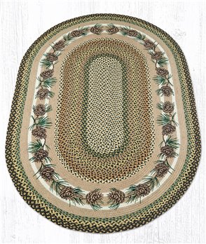 Needles & Cones Oval Braided Rug 4'x6'