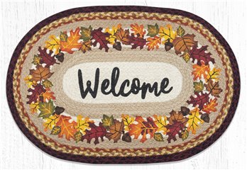 Autumn Welcome Oval Braided Rug 20"x30"