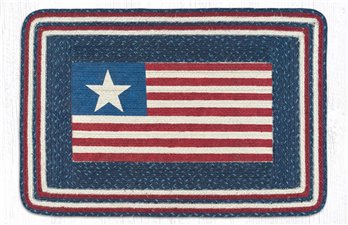 American Flag Rectangular Braided Rug 20"x30"