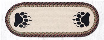 Bear Paw Oval Braided Table Runner 13"x36"