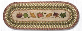 Autumn Leaves Oval Braided Table Runner 13"x36"