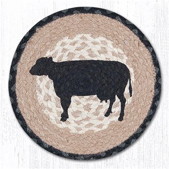 Cow Silhouette Printed Round Braided Trivet 10"x10"