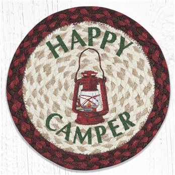 Happy Camper Printed Round Braided Trivet 10"x10"