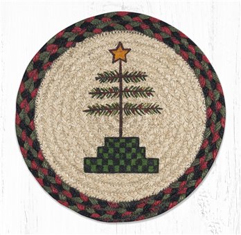 Feather Tree Printed Round Braided Trivet 10"x10"