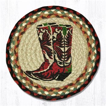Boots Printed Round Braided Trivet 10"x10"