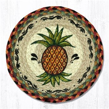 Pineapple Printed Round Braided Trivet 10"x10"