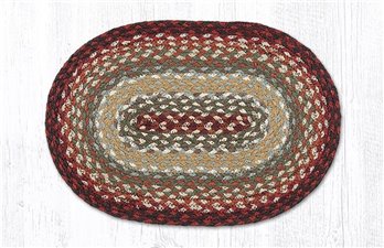 Thistle Green/Country Red Oval Braided Swatch 10"x15"