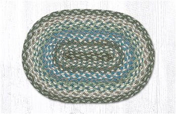 Sage/Ivory/Settlers Blue Oval Braided Swatch 10"x15"
