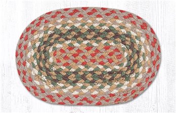 Olive/Burgundy/Gray Oval Braided Swatch 7.5"x11"