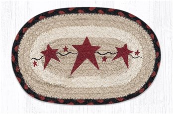 Primitive Stars Burgundy Printed Oval Braided Swatch 7.5"x11"