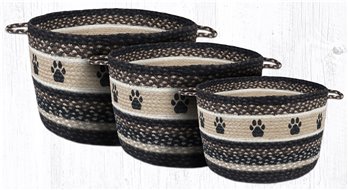 Paw Prints Printed Braided Utility Basket 9"x7"