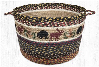 Bear/Moose Printed Braided Utility Basket 17"x11"