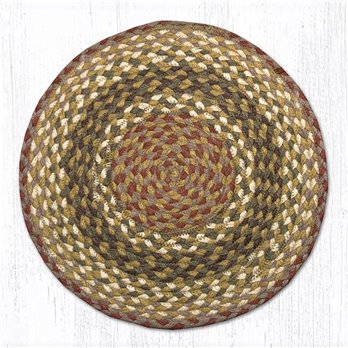 Olive/Burgundy/Gray Jute Braided Chair Pad 15.5"x15.5"