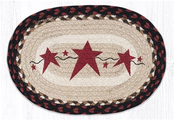 Primitive Stars Burgundy Printed Oval Braided Swatch 10"x15"