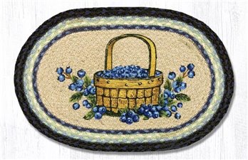 Blueberry Basket Printed Oval Braided Swatch 10"x15"