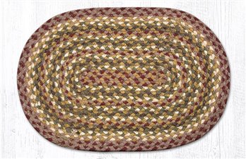 Olive/Burgundy/Gray Oval Braided Swatch 10"x15"