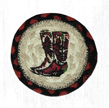 Boots Printed Braided Coaster 5"x5" Set of 4